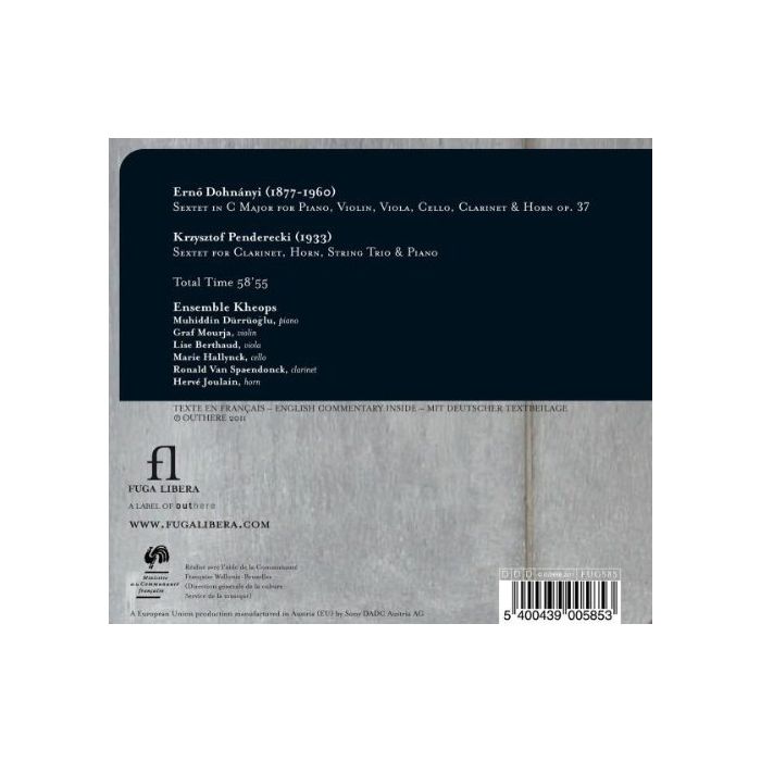 Dohnanyi: Sextet in C major op. 37, Krzysztof Penderecki: Sextet for clarinet, horn, string trio & piano - slide-1