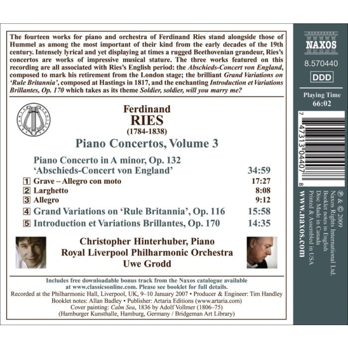 RIES: Piano Concerto Op. 132 
