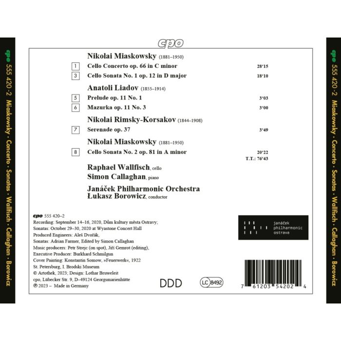 Miaskowsky: Cello Concerto op. 66; Cello Sonatas 1 & 2 - slide-1