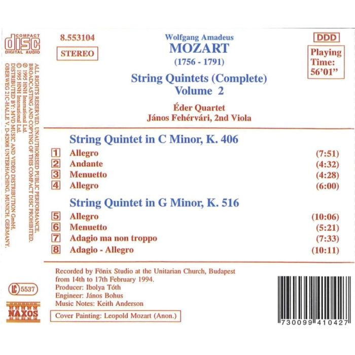 MOZART: String Quintets Vol. 2, K. 406 and K. 516 - slide-1