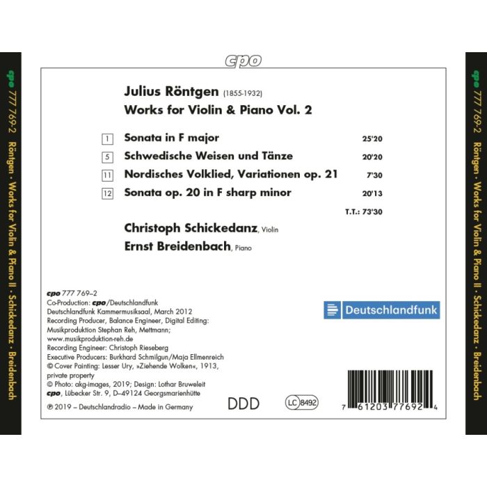 Röntgen: Works for Violin & Piano Vol. 2 - slide-1