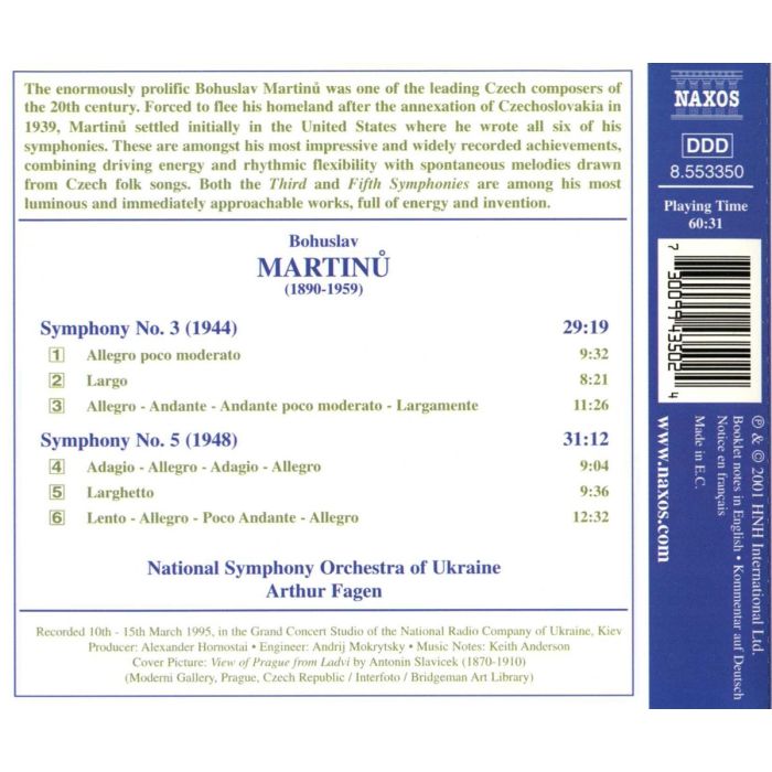 MARTINU: Symphonies nos. 3 and 5 - slide-1