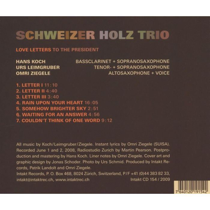Schwiezer Holtz Trio: Love Letters to the President - slide-1