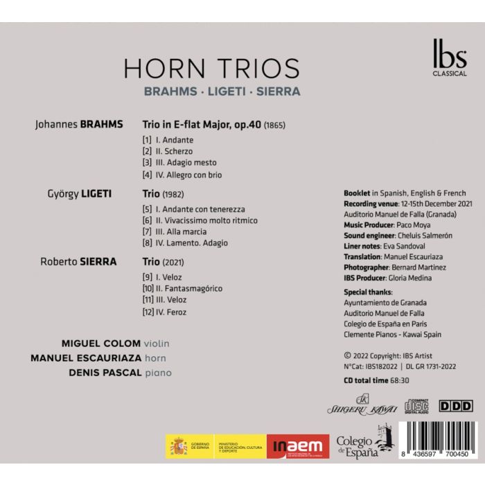Brahms; Ligeti; Sierra: Horn Trios - slide-1