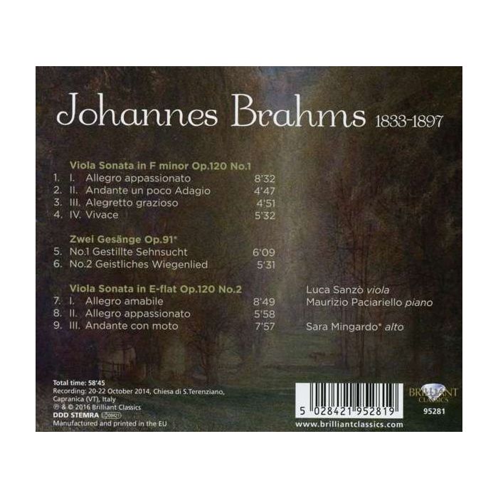 Brahms: Viola Sonatas Op. 120; 2 Gesänge Op. 91 - slide-1