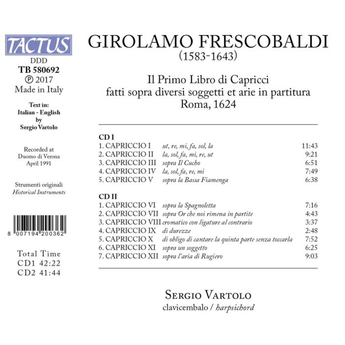 Frescobaldi: Il Primo Libro di Capricci, Roma 1624 - slide-1