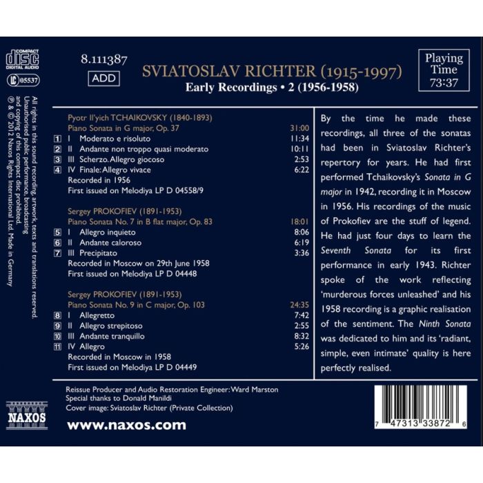 Sviatoslav Richter: Early Recordings 2 - Tchaikovsky & Prokofiev: Piano Sonatas - slide-1