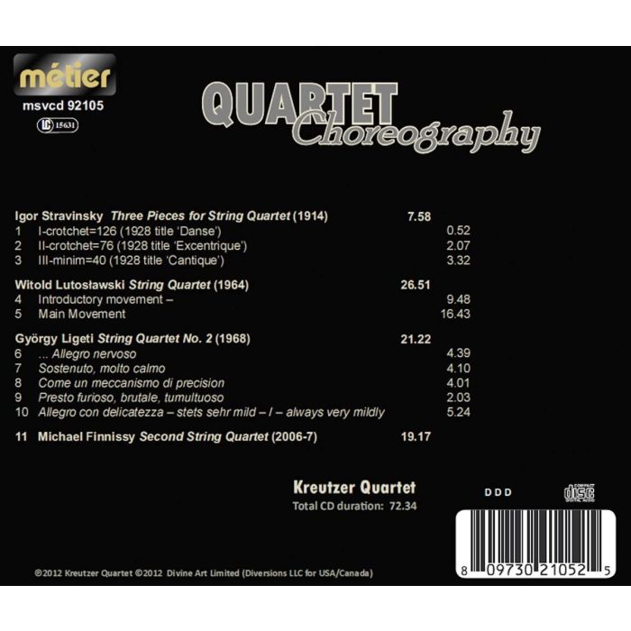 Quartet Choreography Soundtrack – Stravinsky, Lutosławski, Ligeti - slide-1