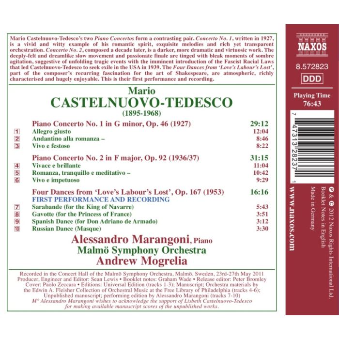 Castelnuovo-Tedesco: Piano Concertos Nos. 1 and 2, Four Dances - slide-1