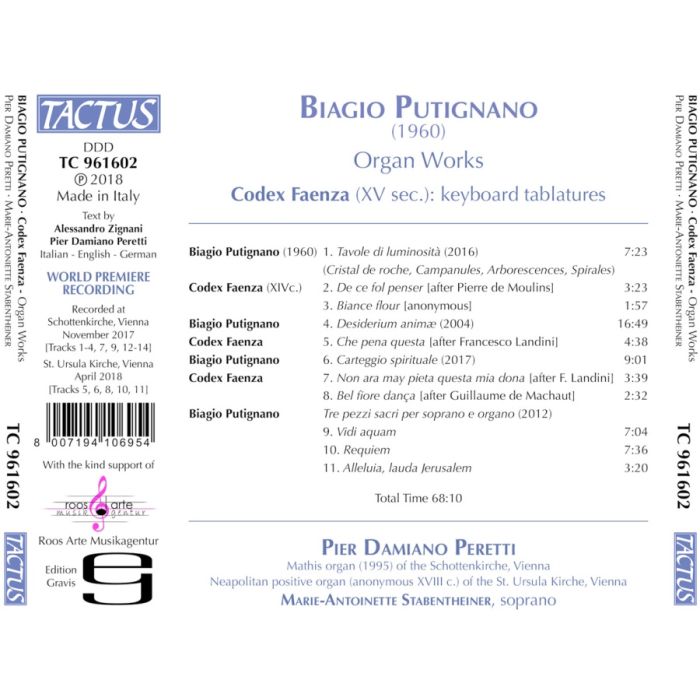 Putignano: Organ Works; Codex Faenza - slide-1