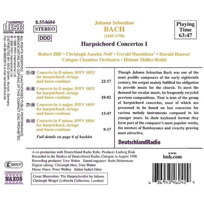 BACH: Harpsichord Concertos, Vol. 1 - slide-1