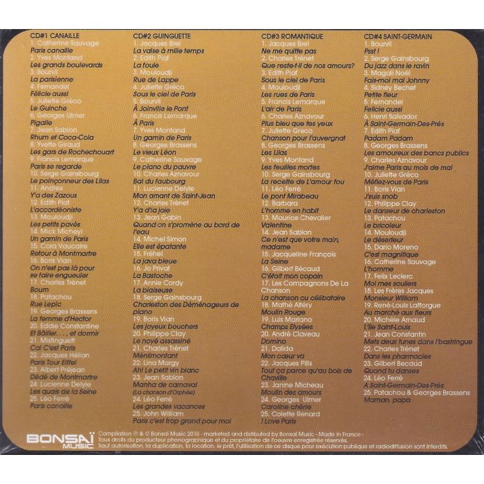 J'adore Paris (4 CD) - piosenki poświęcone Paryżowi - slide-1