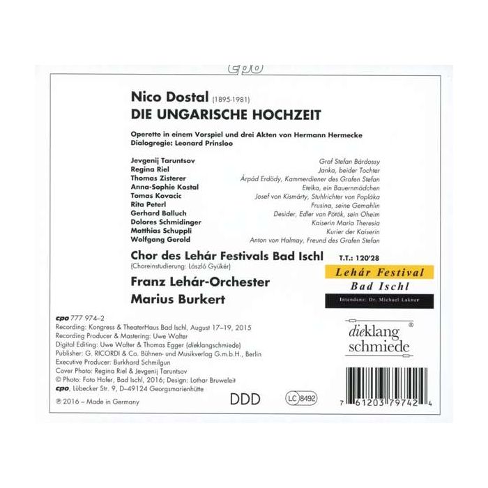 Dostal: Die ungarische Hochzeit, Operette - slide-1