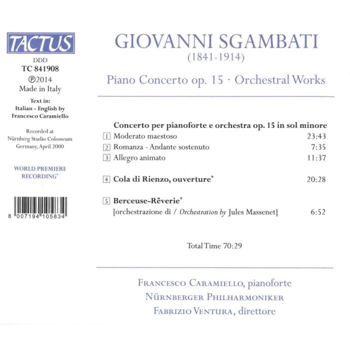 Sgambati: Piano Concerto op. 15 Orchestral Works - slide-1