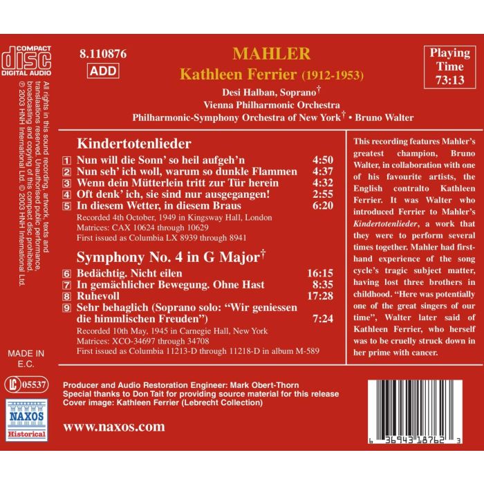 Mahler: Symphony 4, Kindertotenlieder - slide-1
