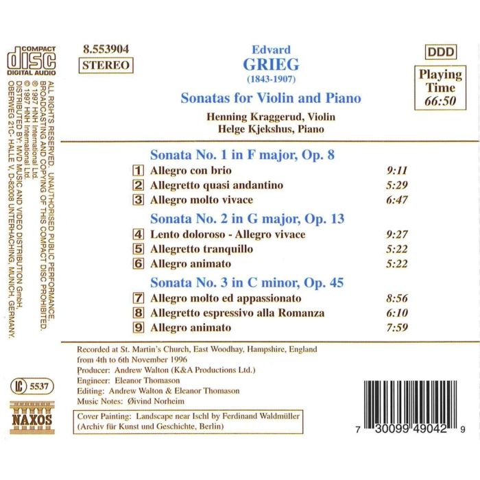 GRIEG: Violin Sonatas nos. 1 - 3 - slide-1
