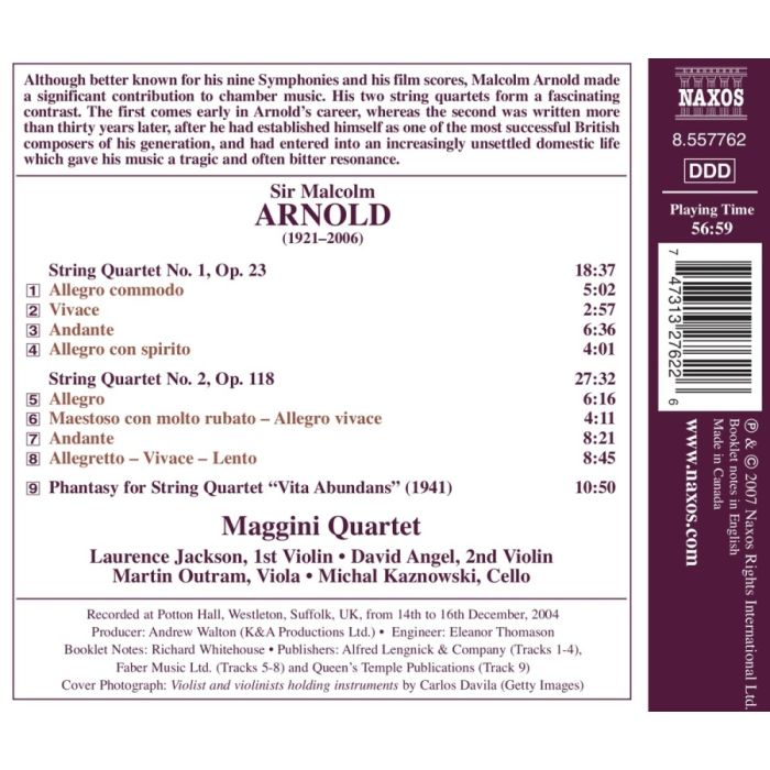 ARNOLD: String Quartets Nos 1 & 2 - slide-1