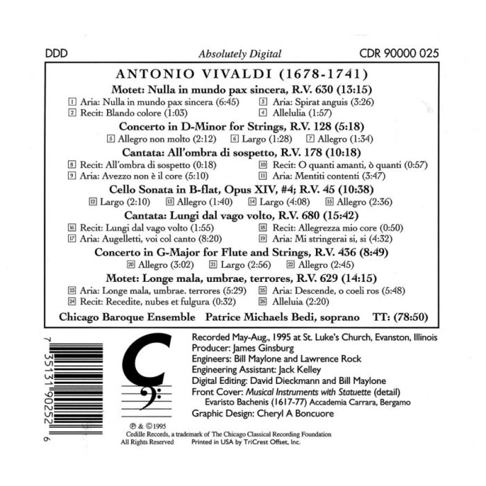 Vivaldi: Cello Sonata RV45, Cantata RV178, Motet RV629, 630, 680 - slide-1