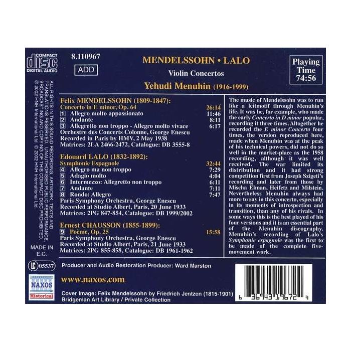 Lalo: Symphonie Espagnole / Mendelssohn: Violin Concertosin E minor - slide-1