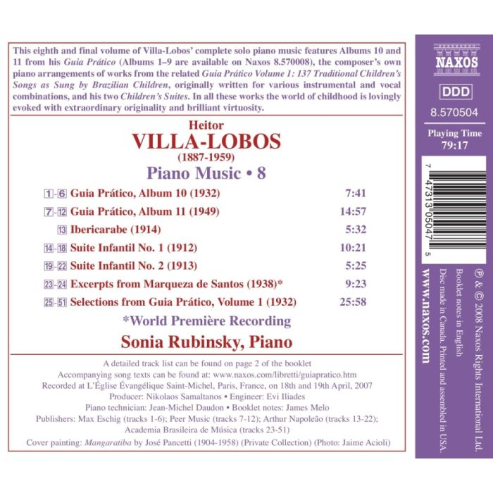 Villa-Lobos: Piano Music Vol. 8 - Guia Prático Albums 10 and 11, Suite Infantil Nos. 1 and 2 - slide-1