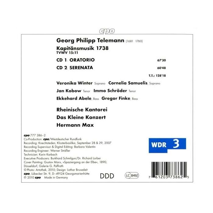 Telemann: Kapitaensmusik 1738, CD 1: Oratorio; CD 2: Serenata - slide-1