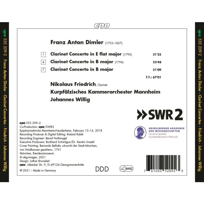 Dimler: Three Clarinet Concertos - slide-1