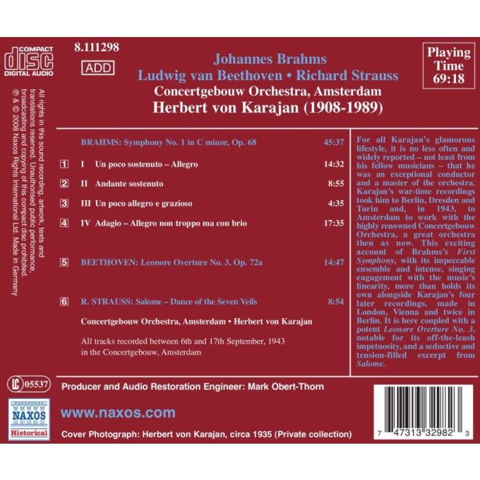 BRAHMS: Symphony No. 1 / BEETHOVEN: Leonore Overture No. 3 / STRAUSS: Salome: Dance of the Seven Veils - slide-1