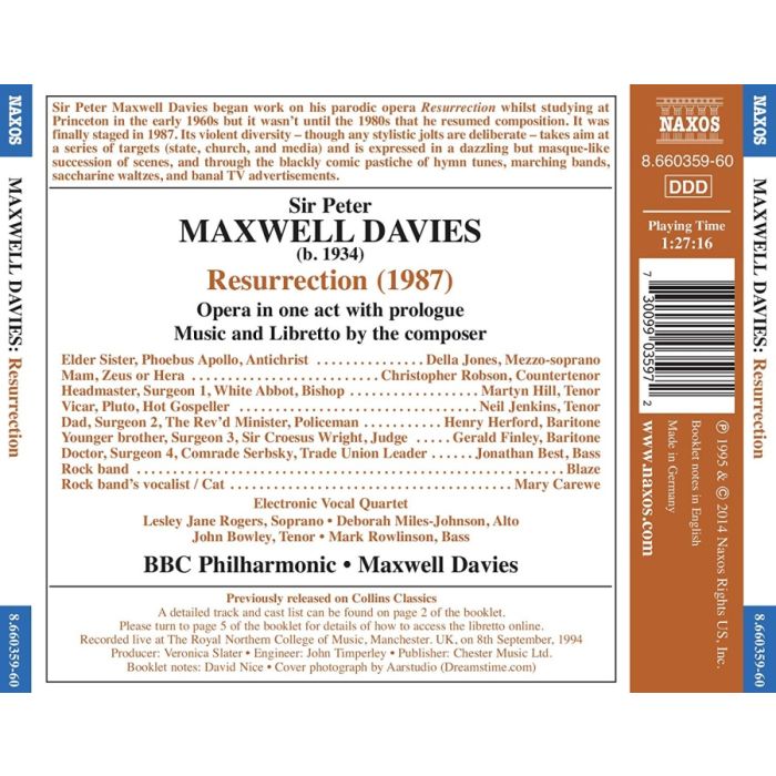 Maxwell Davies: Resurrection, Opera in one act with prologue - slide-1