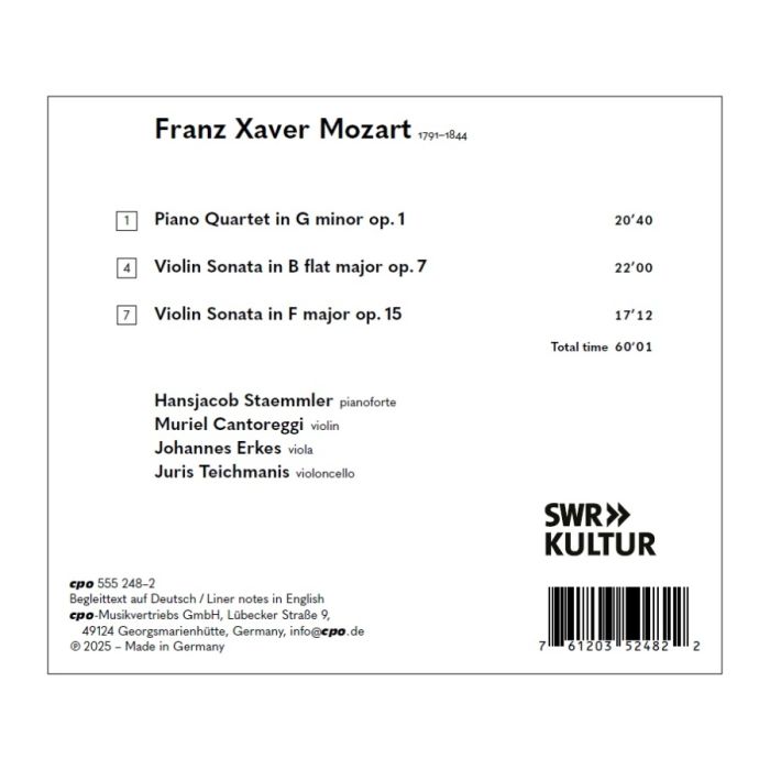 F.X. Mozart: Piano Quartet; Violin Sonatas - slide-1