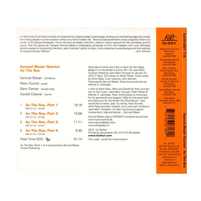 Samuel Blaser Quartet: As The Sea - slide-1