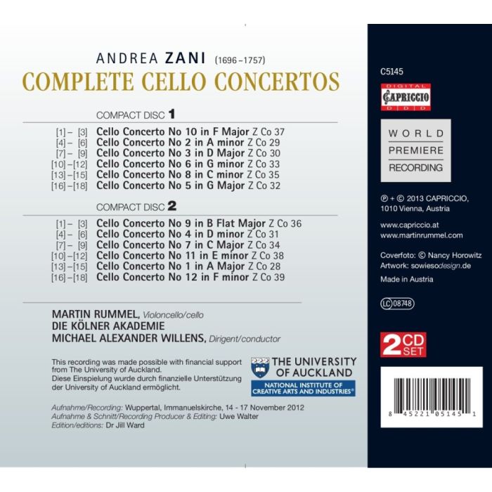 Zani: Complete Cello Concertos - slide-1
