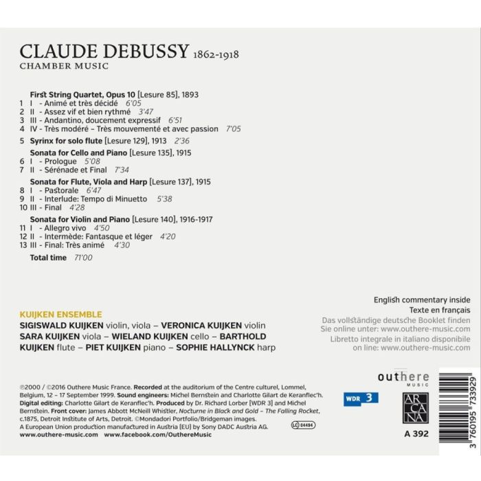 Debussy: Chamber Music - String Quartet; Syrinx; Sonatas - slide-1