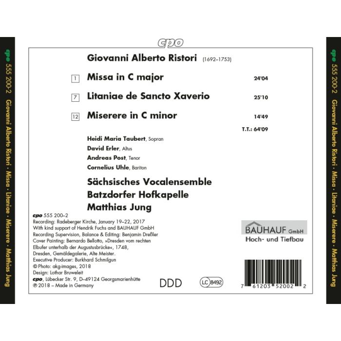 Ristori: Missa; Litaniae; Miserere - slide-1