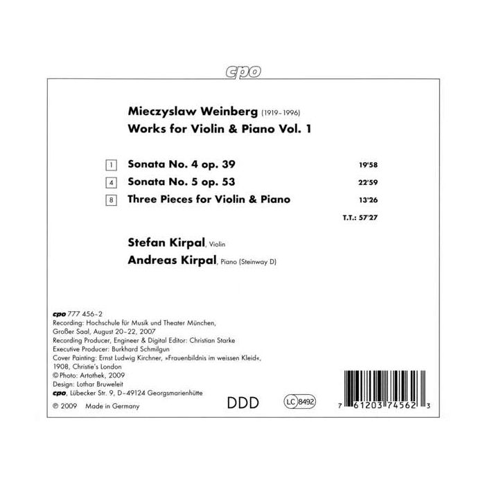 Weinberg: Works for Violin & Piano Vol. 1 - Sonatas No. 4 op. 39 & No. 5 op. 53, Three Pieces for Violin & Piano - slide-1