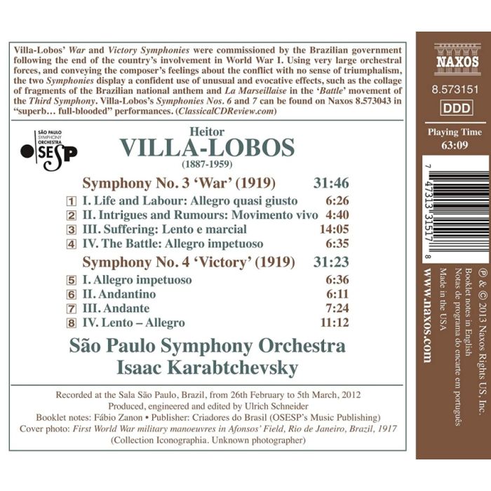 Villa-Lobos: Symphony No. 3 ‘War’ & Symphony No. 4 ‘Victory’ - slide-1
