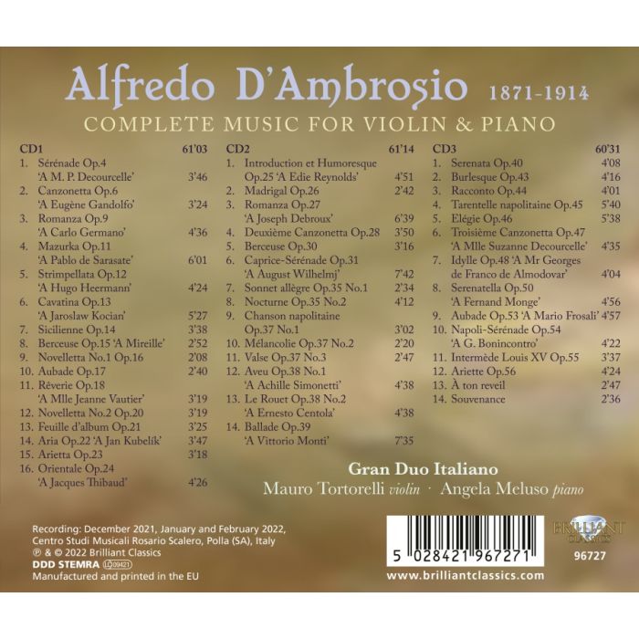 D'Ambrosio: Complete Music for Violin & Piano - slide-1