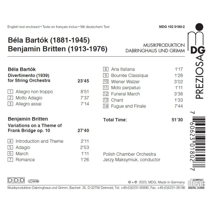 Bartók; Britten: Orchestral Works - slide-1