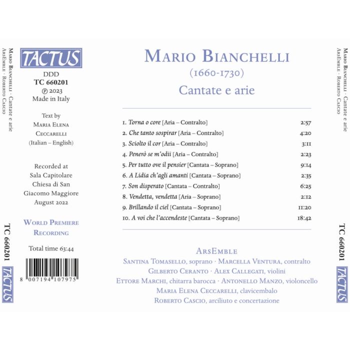 Bianchelli: Cantatas and Arias - slide-1