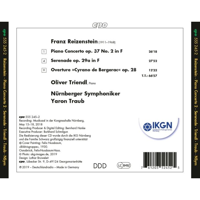 Reizenstein: Piano Concerto No. 2; Serenade; Overture - slide-1