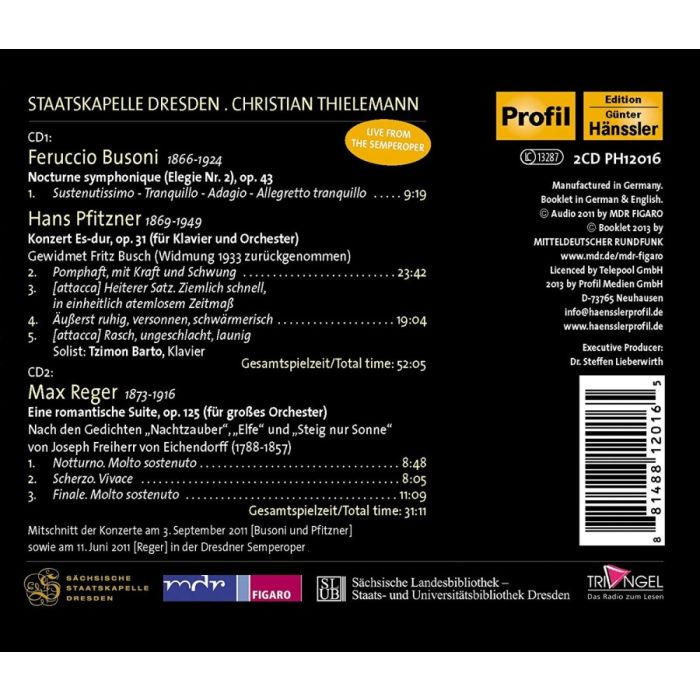 Busoni: Nocturne symphonique, Pfitzner: Piano Concerto, Reger: Romantic suite - slide-1