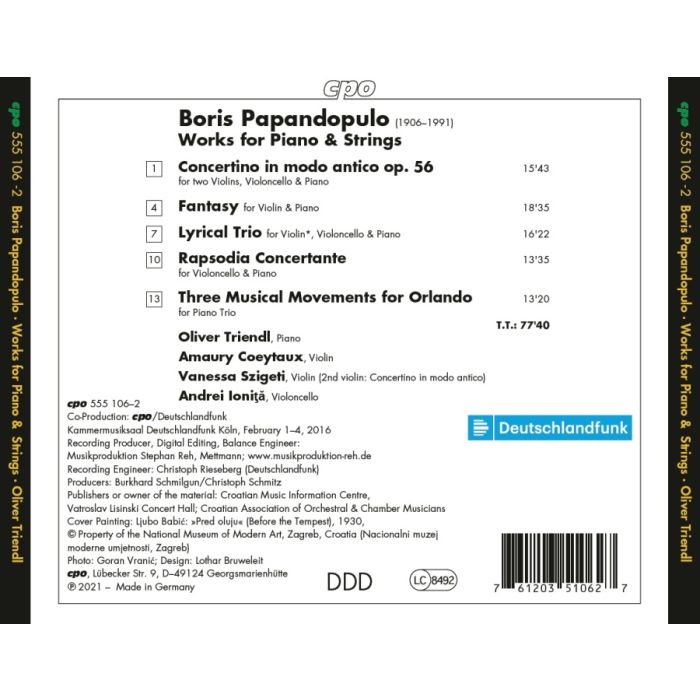 Papandopulo: Works for Piano & Strings - slide-1