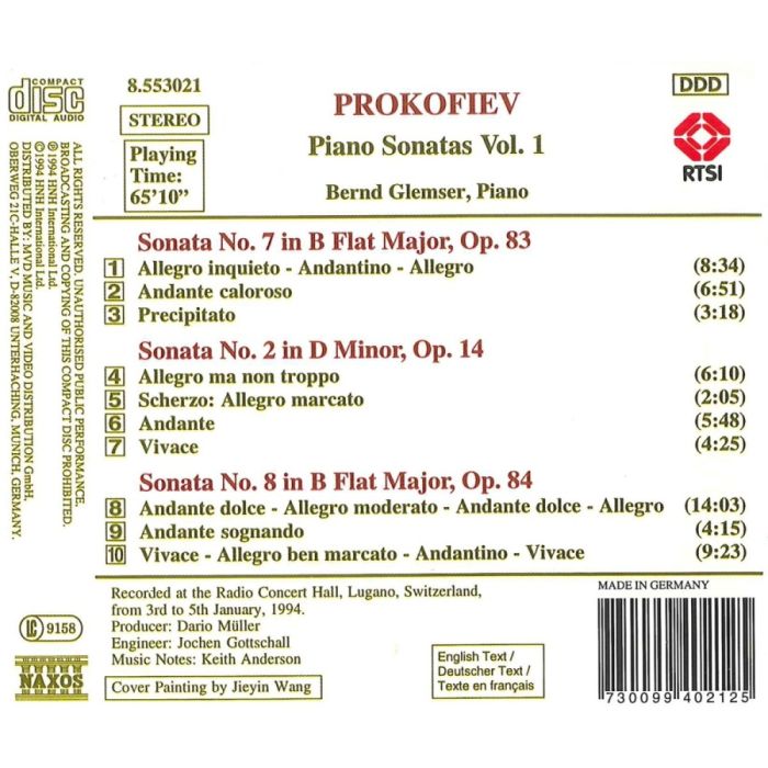 PROKOFIEV: Piano Sonatas Vol. 1, Nos. 2, 7 & 8 - slide-1