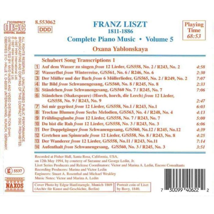 LISZT: Schubert Song Transcriptions, Vol. 1 (Liszt Complete Piano Music, Vol. 5) - slide-1
