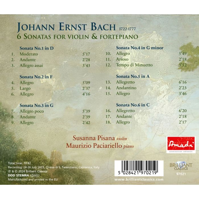 J.E. Bach: 6 Sonatas for Violin & Fortepiano - slide-1
