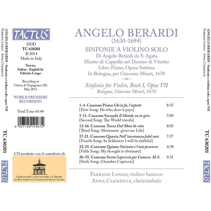 Berardi: Sinfonie a violino solo, opus VII - slide-1