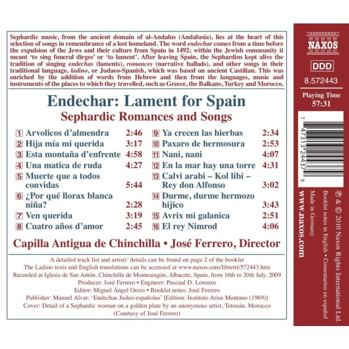 Endechar, Lament for Spain - Sephardic Romances and Songs - slide-1
