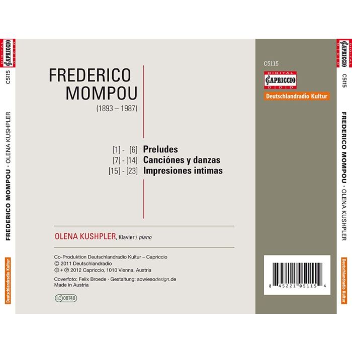 Mompou: Preludes, Canciónes y danzas, Impresiones intimas - slide-1