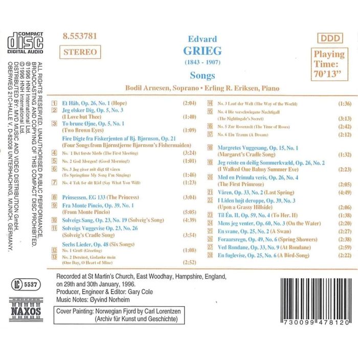 GRIEG: Songs - slide-1