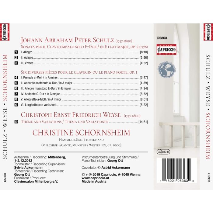 Schulz: Sonata per il Clavicembalo solo; Six diverses pi?ces; Weyse: Theme and Variations - slide-1