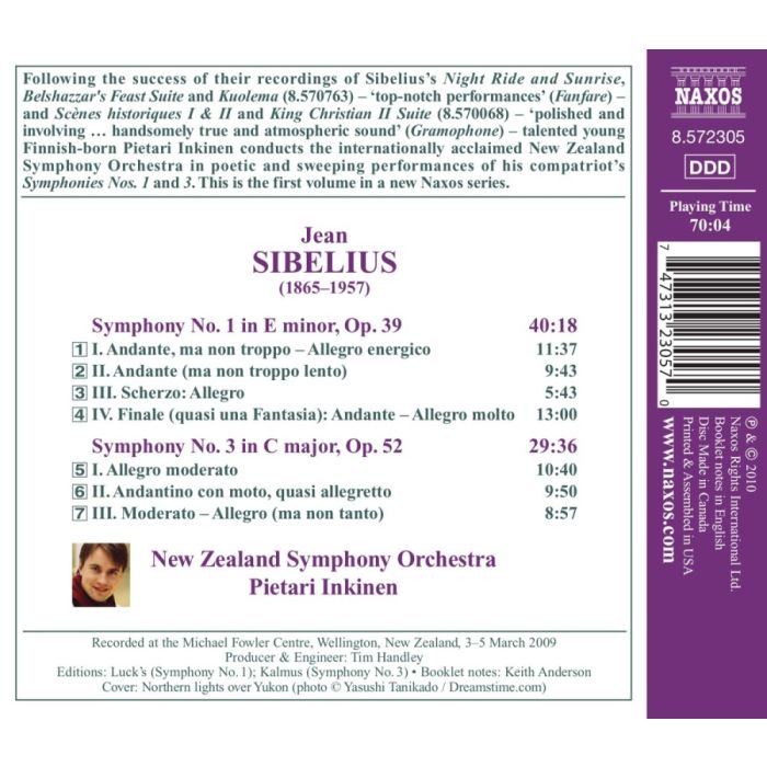 Sibelius: Symphonies Nos. 1 and 3 - slide-1